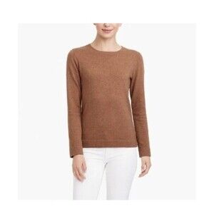 J Crew Sweater Tan Long Sleeve Crew Neck Wool Knit Pullover Teddie Womens Medium